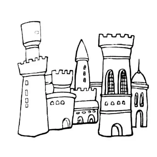 冰雪奇缘城堡建筑简笔画步骤图片大全