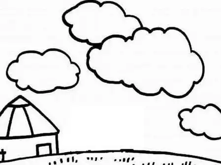 蓝天的简笔画图片