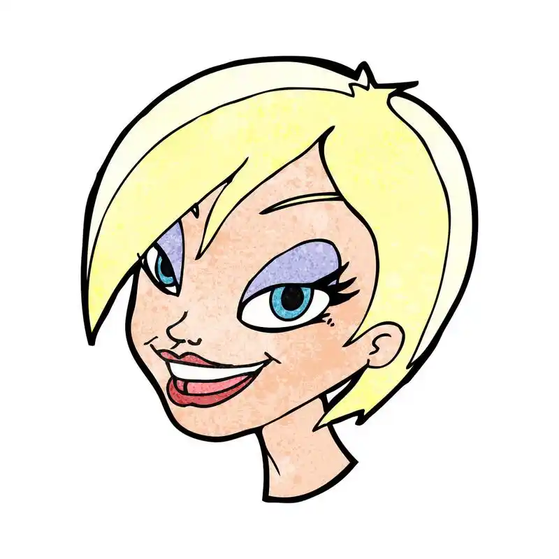 卡通画漂亮的女性脸