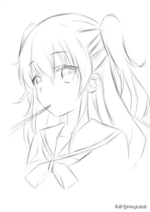 动漫人物手绘教学萌萌的长发女孩友利奈绪