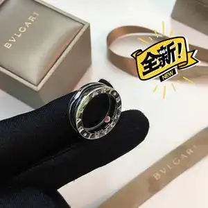 【海外代购】宝格丽戒指 慈善款 银黑陶瓷小红人情侣对戒 男女