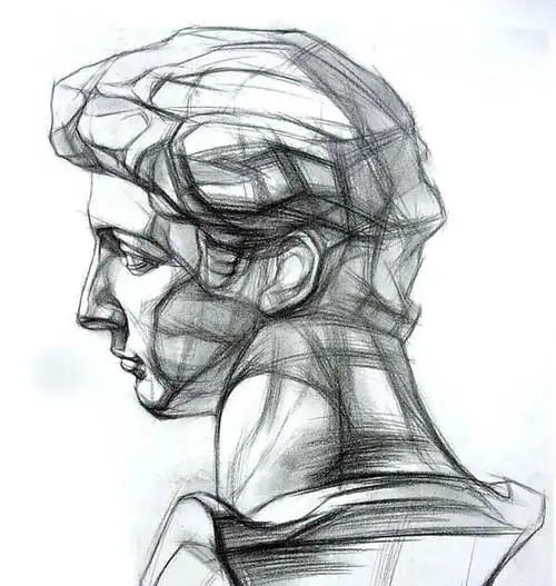 素描石膏像初学步骤图教程