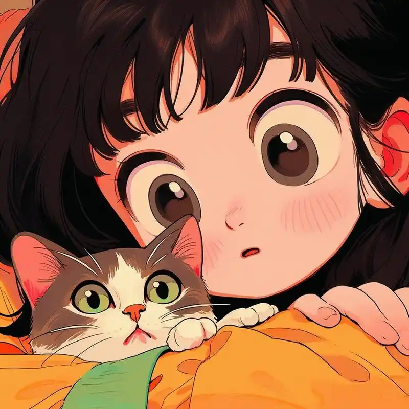 今天的一些作品,适合做微信头像图片,卡通风格,ins高级质感女生头像