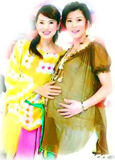 好友贾静雯挺着大肚子参加(图)