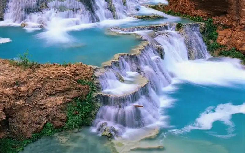 山水瀑布,高清壁纸,风景图片-回车桌面