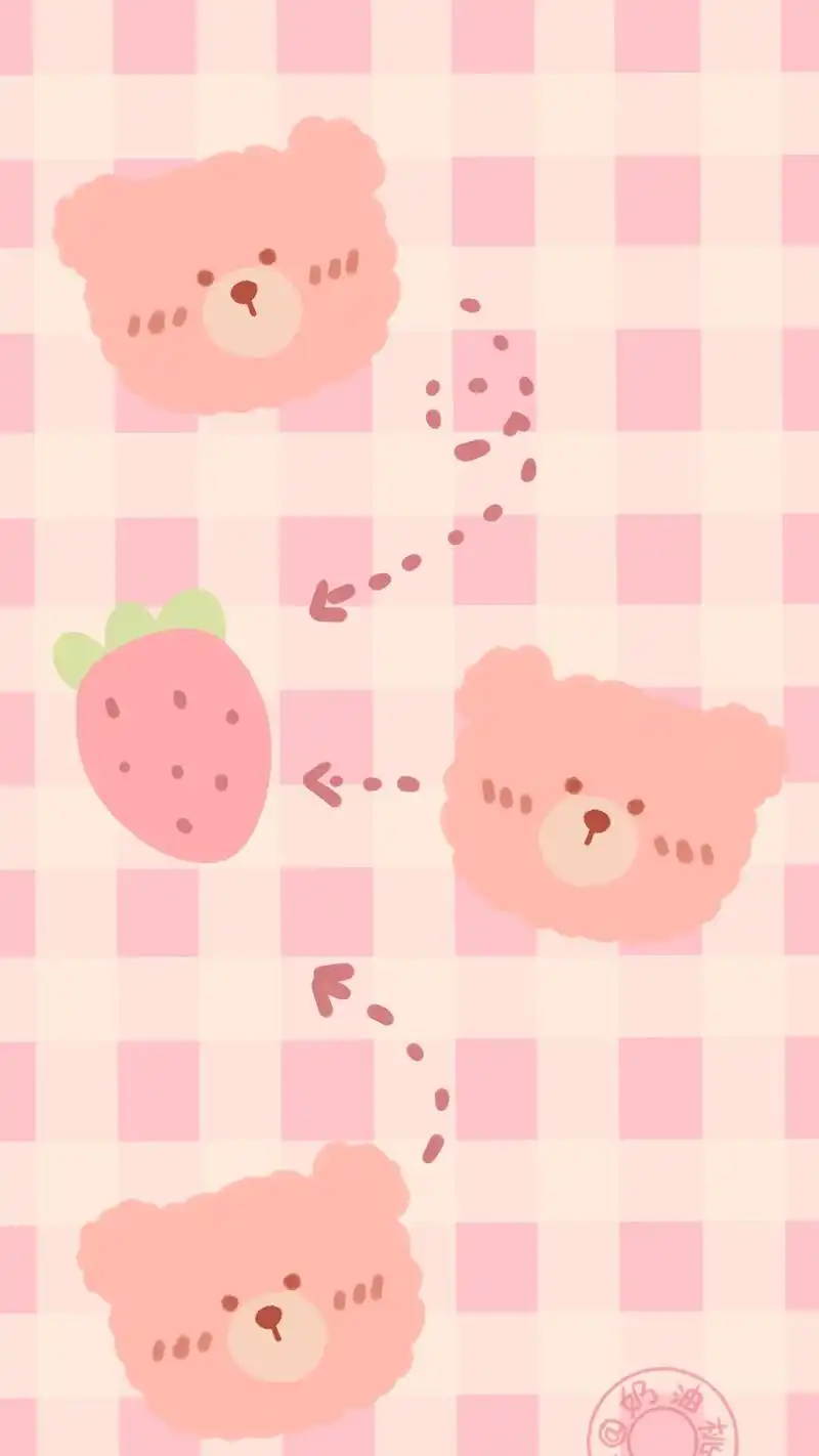 少女心草莓图案平铺壁纸,浪漫的粉红色,无法抵挡的甜美