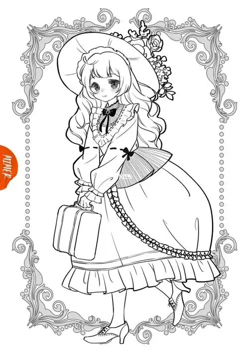 洛丽塔线稿插画