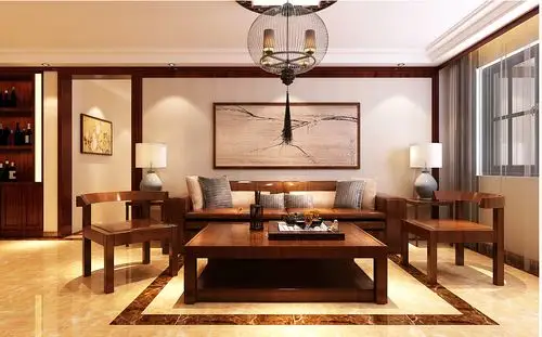 济南燕玺台简约中式风格装修效果图