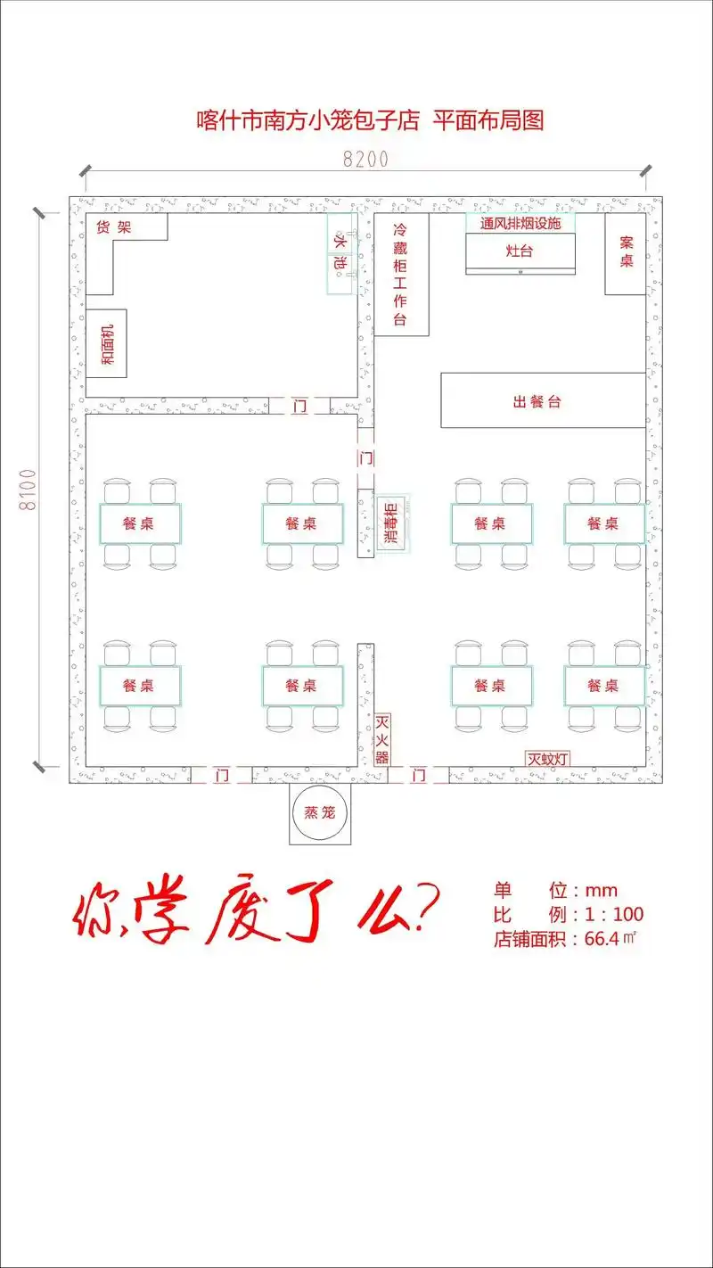 新疆有多火🔥南方小笼包子店都开到喀什,代画包子铺平面图一张 - 抖