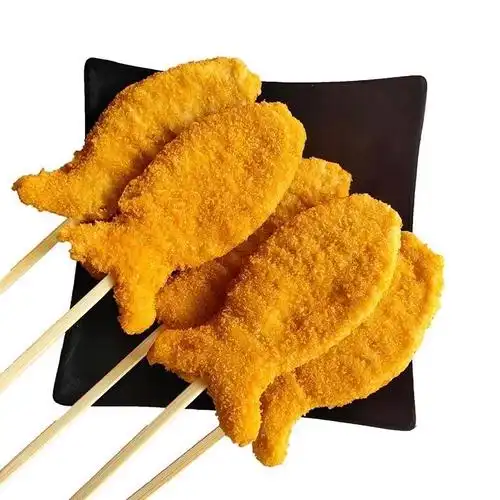 小黄鱼排串15串鱼糜鸡肉串商用特色油炸小吃串串烧烤香酥鱼排小黄鱼串