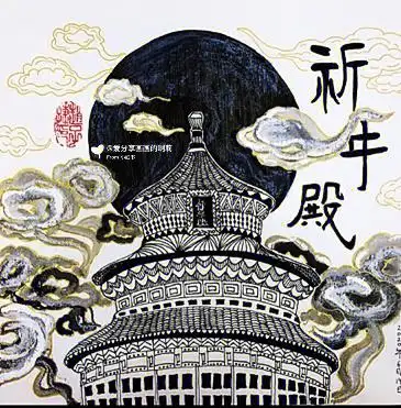 中国古建筑有哪些,通过观察祈年殿的造型,用线描的方式结合点线面的