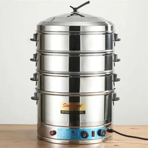 电蒸笼机蒸大蒸锅商用多层电蒸锅多功能家用特大号大容量超大47cm三层