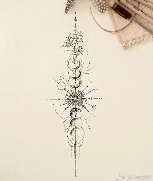 今日纹身图案分享脊椎纹身#纹身分享##纹身设计##北京纹身店##纹身