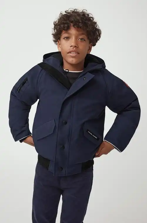 canadagoose加拿大鹅rundle青少年无毛皮飞行员夹克7995ynf63蔚洋蓝m