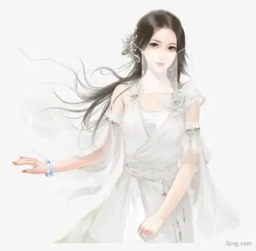 戴着白色面纱的古风白衣美女