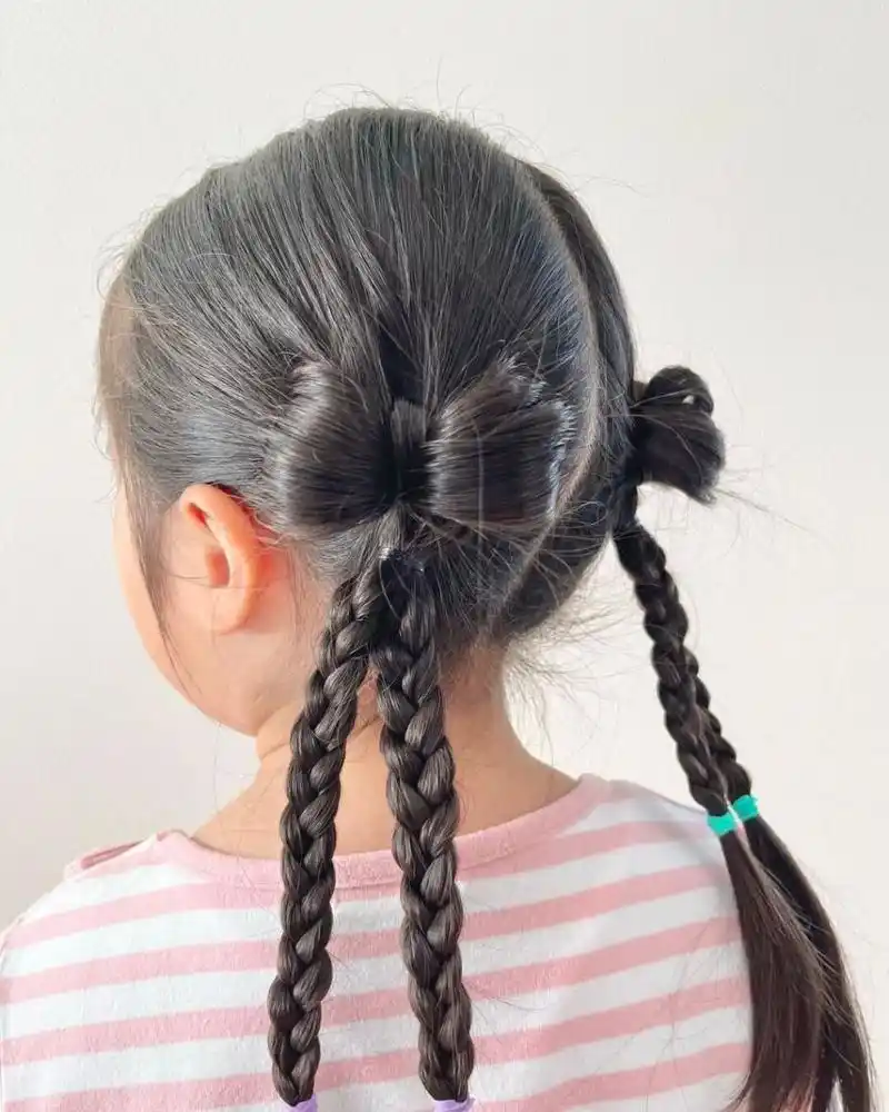 幼儿园上学发型素材之双马尾麻花辫建议收藏 #儿童日常编发# #儿童