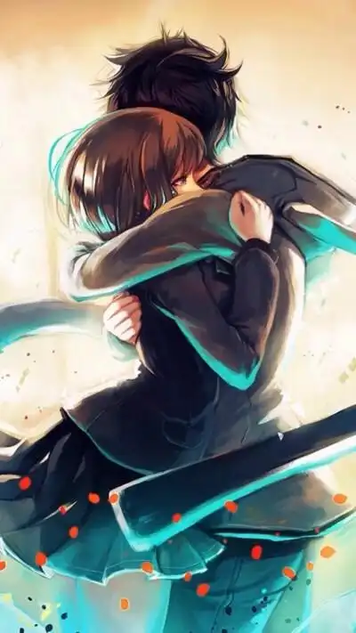 二次元 温馨拥抱 卡通 情侣 抱抱 动漫 唯美 图片