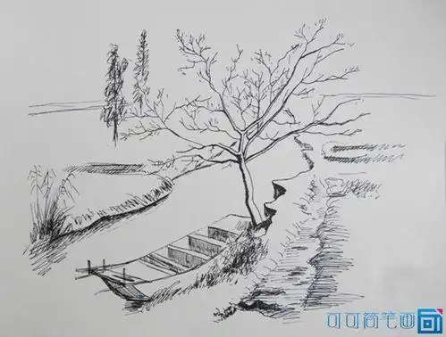 简笔画风景画铅笔画的风景画