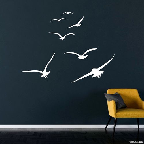 创意海鸥贴纸北欧简约图案墙贴客厅背景墙卧室床头房间墙面布置画