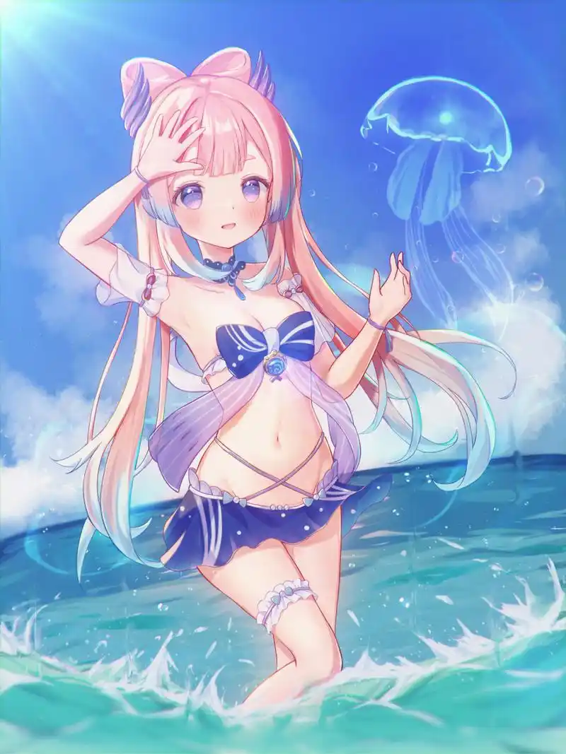 心海的衣服,用剪刀剪一剪就能变成泳装啦[二哈] 画师: halby #原神