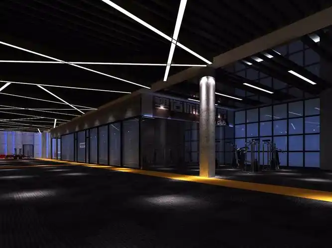 健身房0平米装修效果图_崔现龙设计作品 - 设计圈