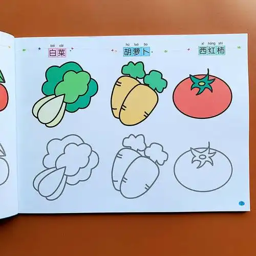 宝宝涂色本画画书儿童幼儿园画涂鸦学绘画本图画书填色本2-3-6岁