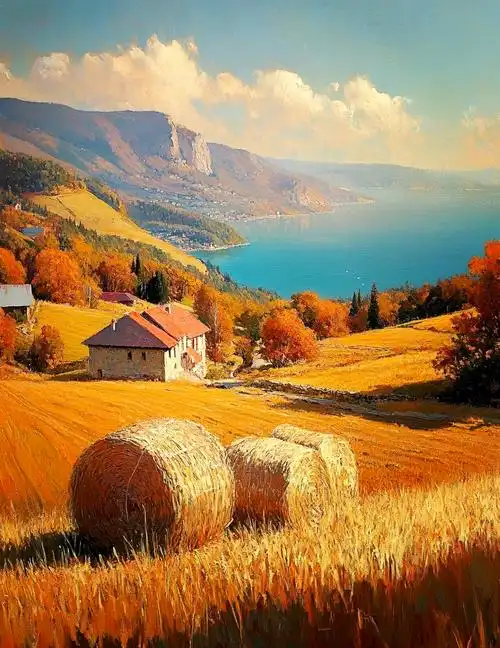 🌾秋日金色麦田,诗意田园风光🍂