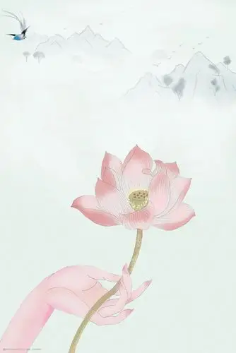 中国风素雅工笔画背景