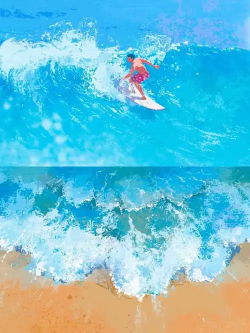 插画浪花的画法练习2含步骤