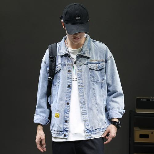 春秋新款男士牛仔衣宽松休闲ins潮牌男生工装夹克百搭帅气外套男