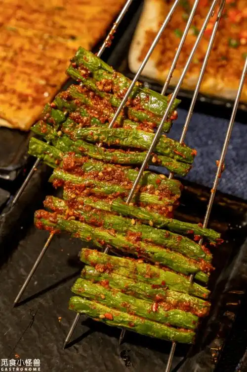 烤四季豆&烤豆皮