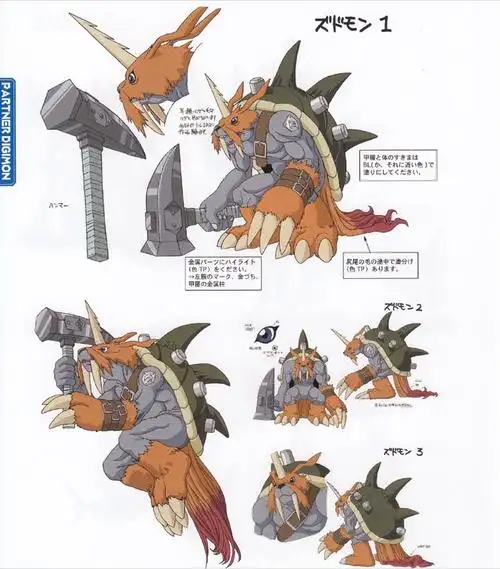 而祖顿兽就是其中城户助(阿助)的搭档数码兽.