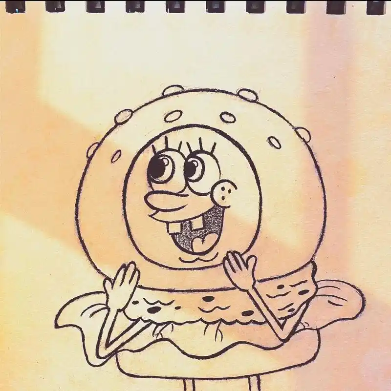 海绵宝宝铅笔画入门 - 抖音