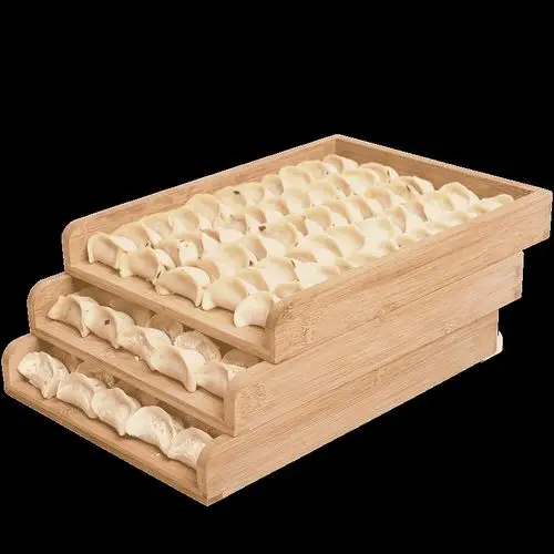 家用冰箱饺子盘竹制饺盘商用竹盘帘水饺盘子放饺子的盘煎饺盘托盘