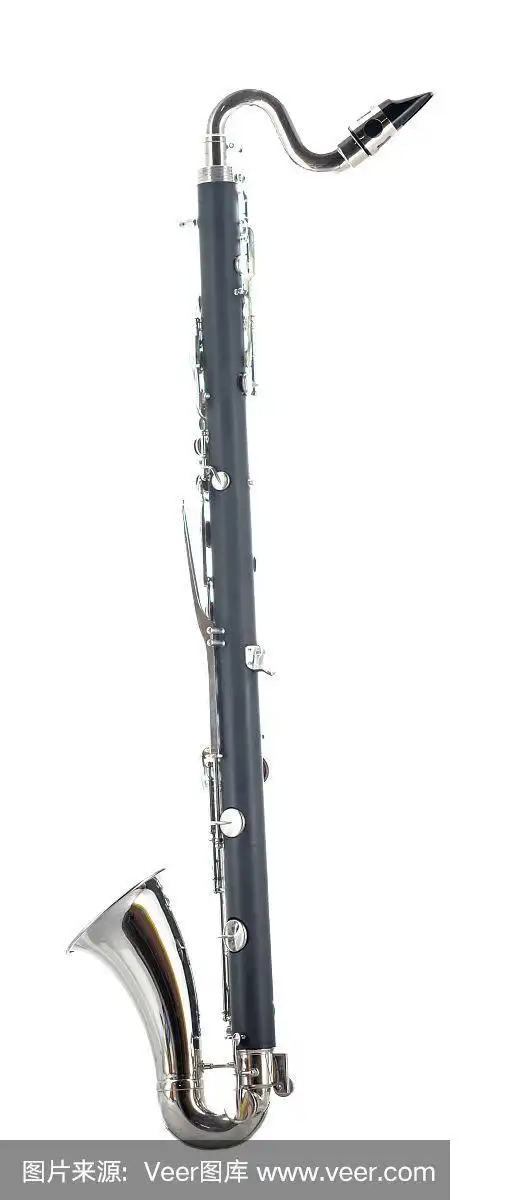 低音单簧管侧孤立在白色背景