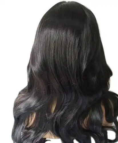 新款欧美时尚假发_高温丝中分大波浪黑色长卷发_wig_一件起批