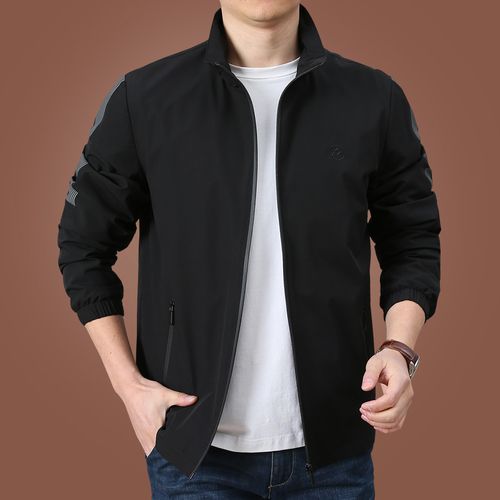 春季休闲夹克男薄款中年男士外套春秋男装2022夹克