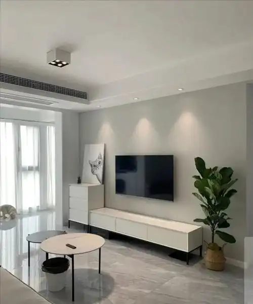 客厅不高大尚,那肯定是背景墙惹的祸|石膏线|乳胶漆|柜子|白墙|电视