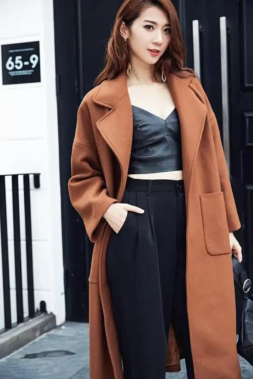 双面呢毛呢大衣拍摄模特看中的约我