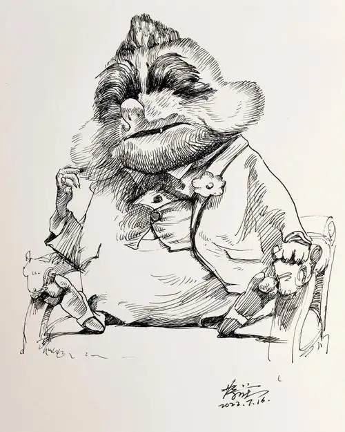 卡通速写疯狂动物城11大先生步骤图