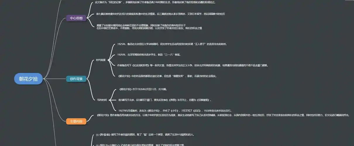 《朝花夕拾》导图-详细绘制步骤来了_思维_主题_内容