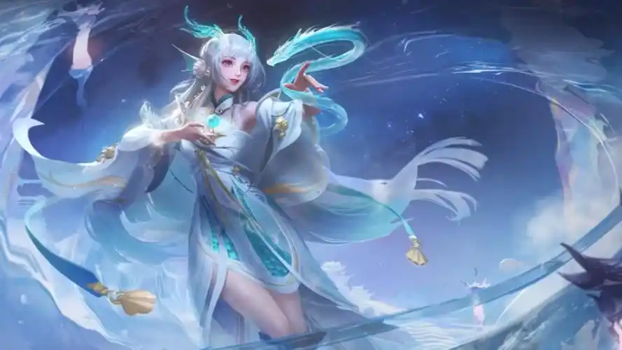 西施清融fmvp小龙女皮肤展示,没有锚点就是好看!