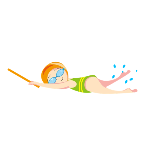 卡通游泳池页面矢量图