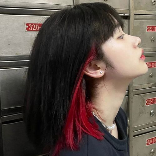 挂耳染媚拉红奶奶灰樱花粉挑染发剂染发膏2021新款流行色自己家染