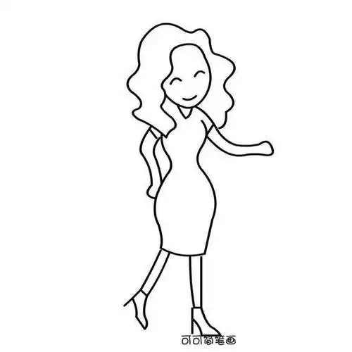 大女孩简笔画人物大图