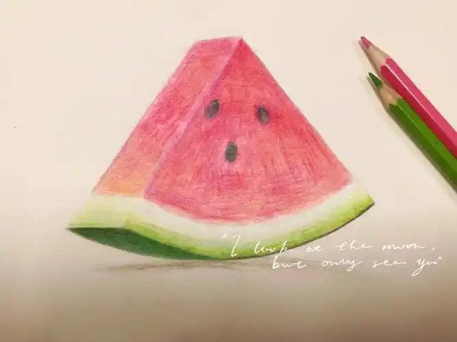 彩铅手绘自学绘画打卡61day261西瓜