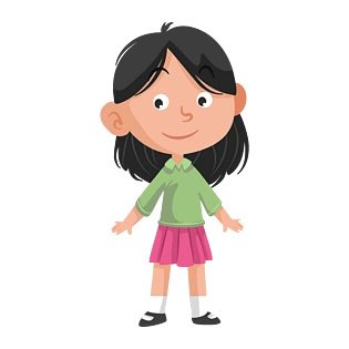 卡通q版可爱文静女生插画