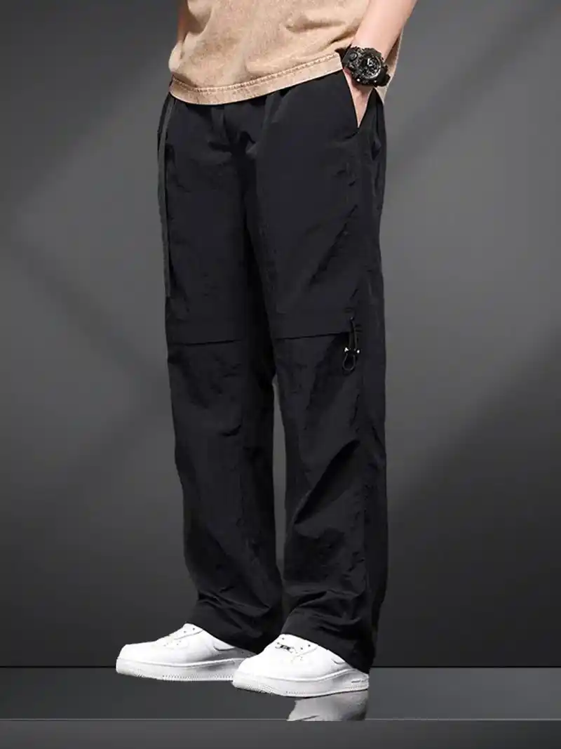潮龛美式休闲裤男款春季登山运动高街速干裤男士宽松直筒工装长裤