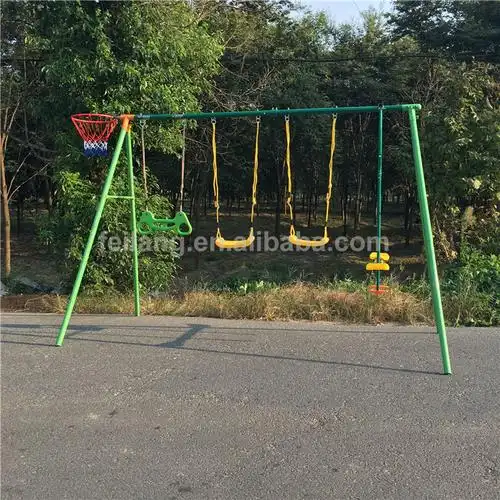 组合双座悬挂不锈钢庭院家具户外花园秋千设置椅子