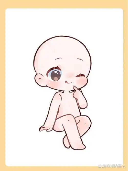 绘画素材|超萌q版人物常见坐姿模板合集!